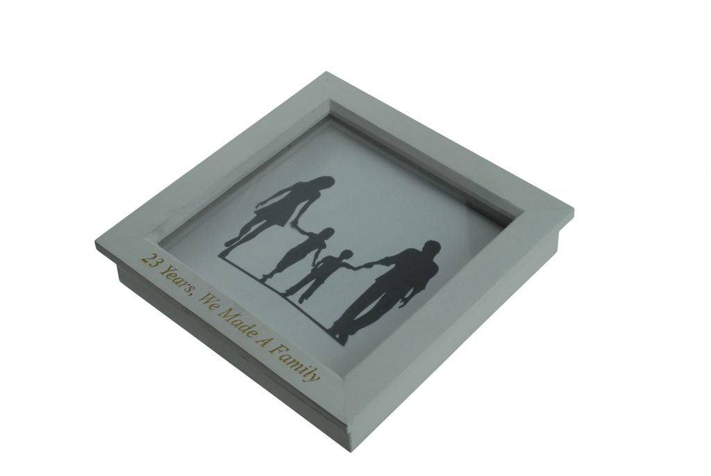 23 Years We Made A Family White Wooden Frame
