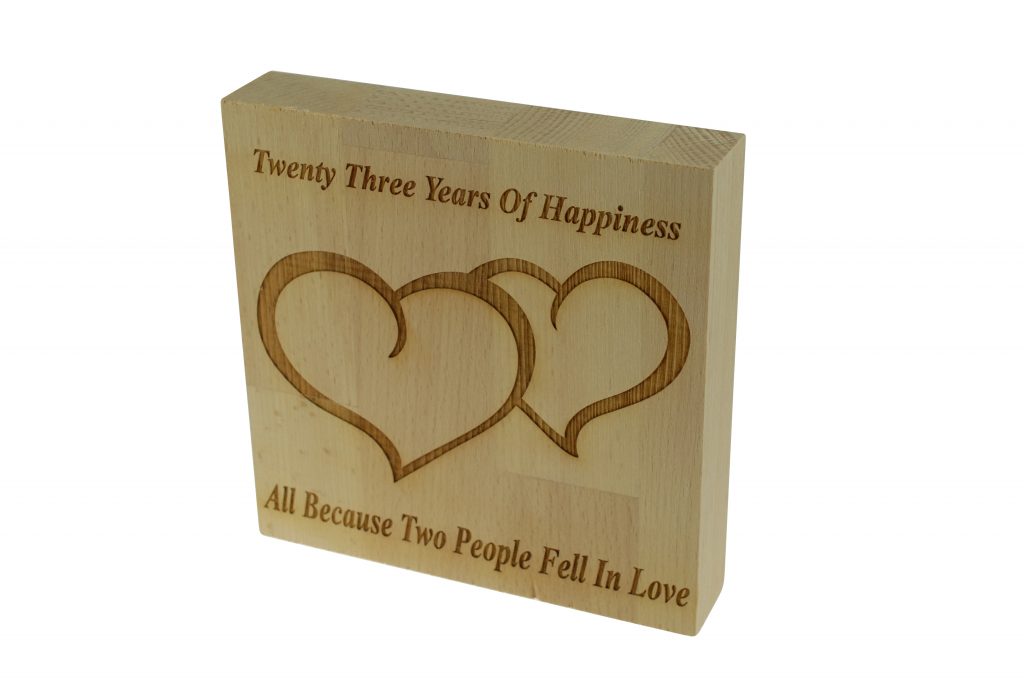 23 Years of Happiness Beech Block