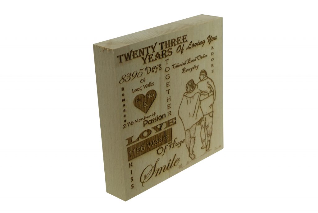 23 Years of Loving You Wooden Block