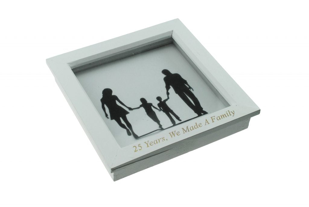 25 Years We Made A Family White Wooden Frame