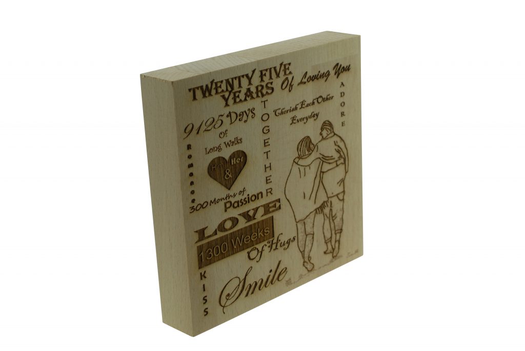 25 Years of Loving You Wooden Block