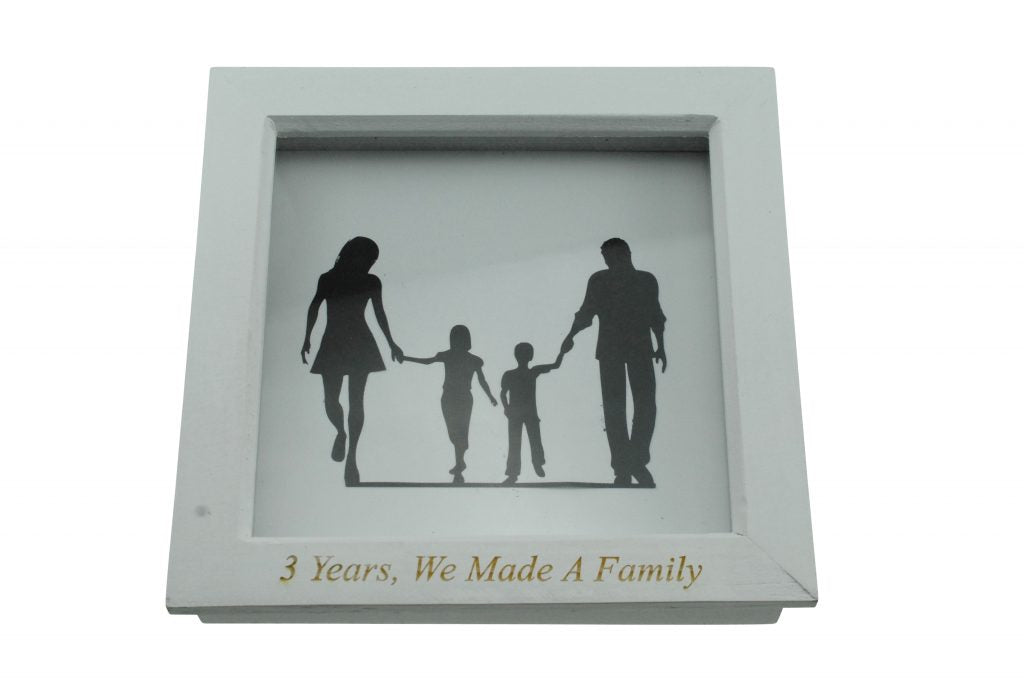 3 Years We Made A Family White Wooden Frame