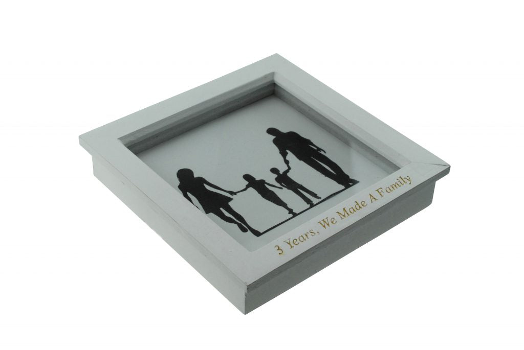 3 Years We Made A Family White Wooden Frame