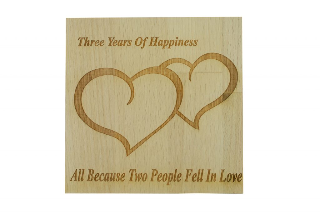 3 Years of Happiness Beech Block
