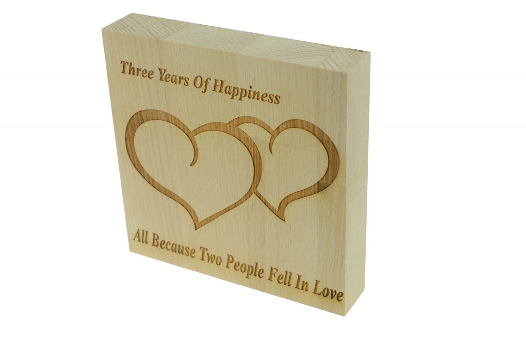 3 Years of Happiness Beech Block