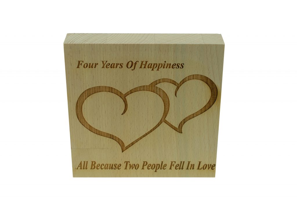 4 Years of Happiness Beech Block
