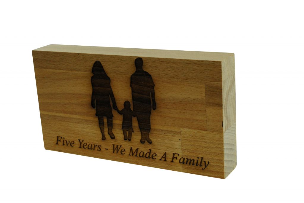 5 Years We Made A Family Beech Block (Wood Anniversary)