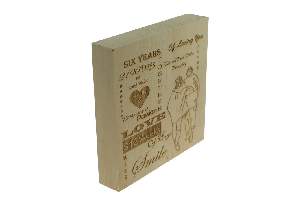 6 Years of Loving You Wooden Block