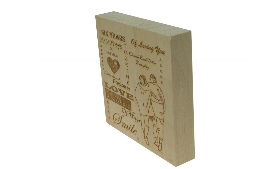 6 Years of Loving You Wooden Block