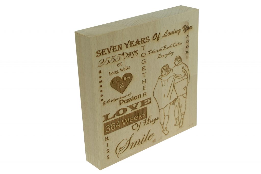 7 Years of Loving You Wooden Block