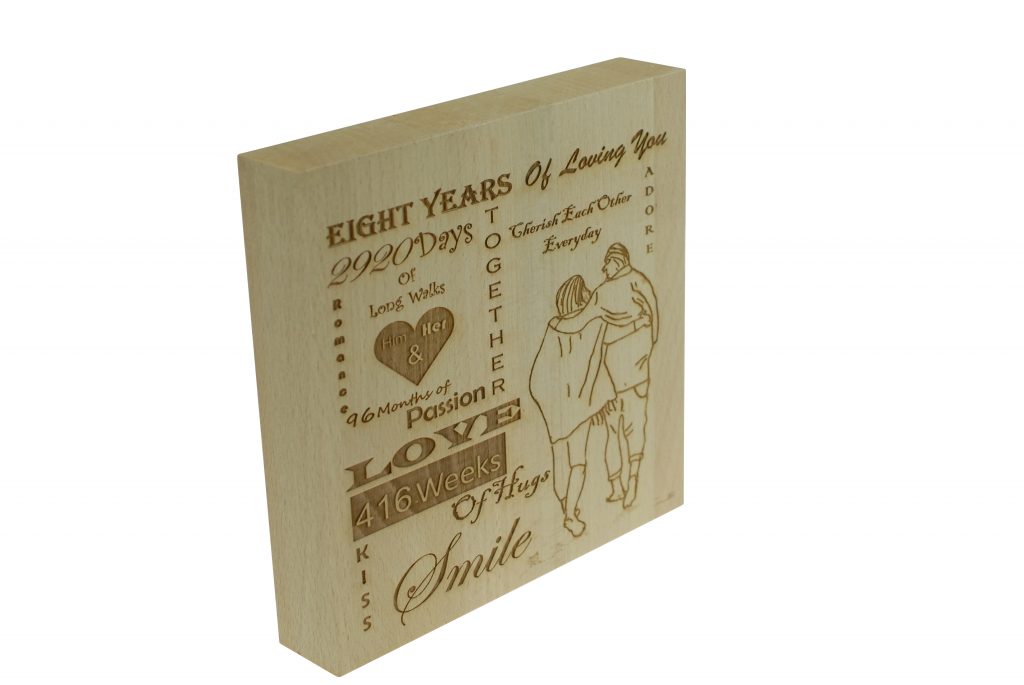 8 Years of Loving You Wooden Block