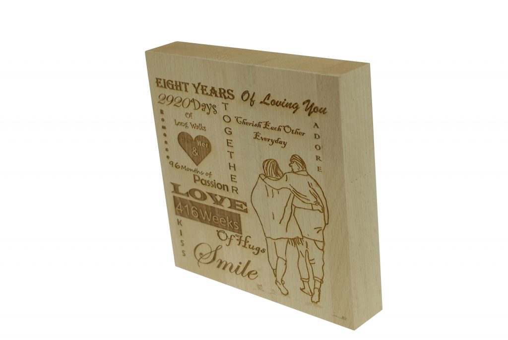8 Years of Loving You Wooden Block