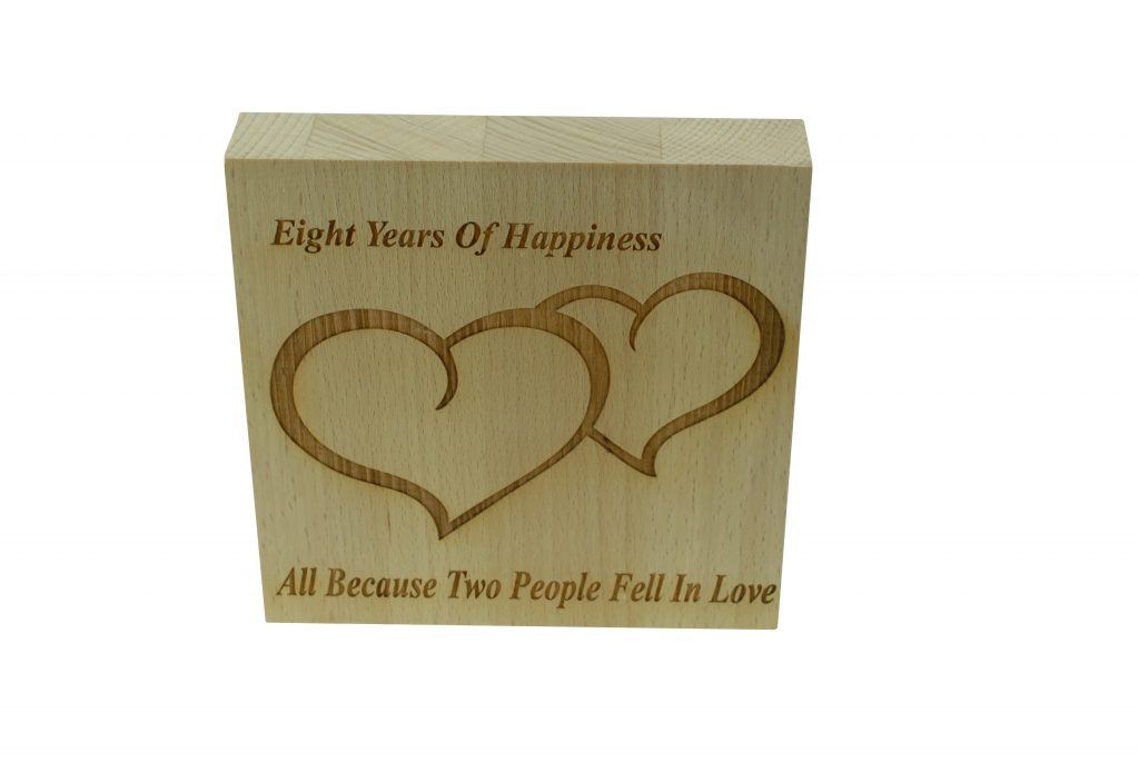 8 Years of Happiness Beech Block