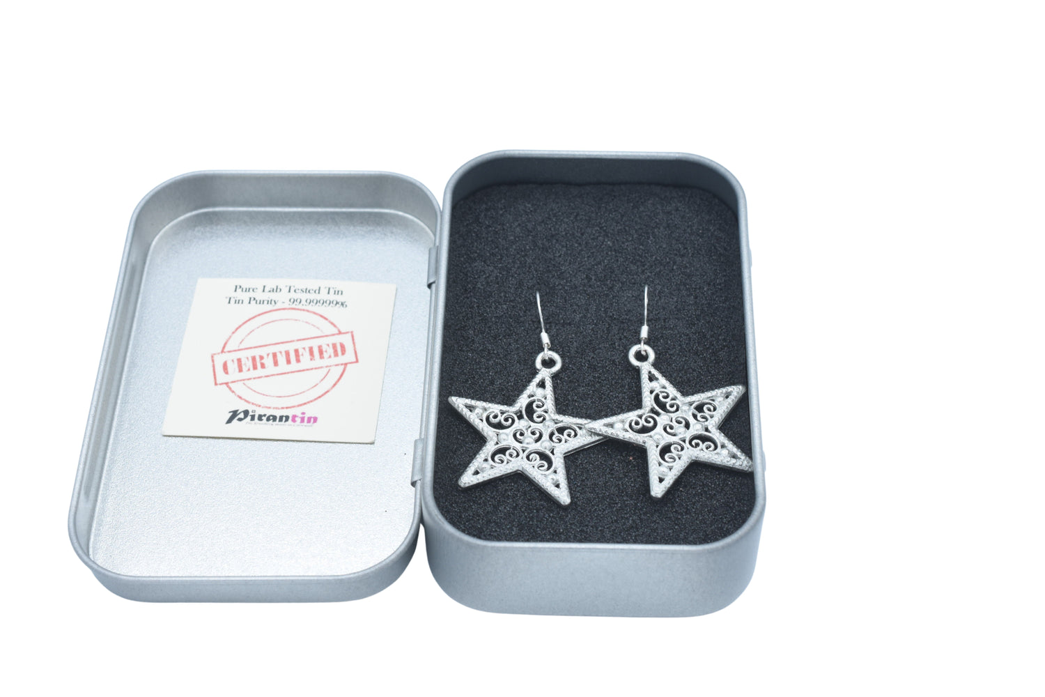 Cut Out Star Tin Earrings