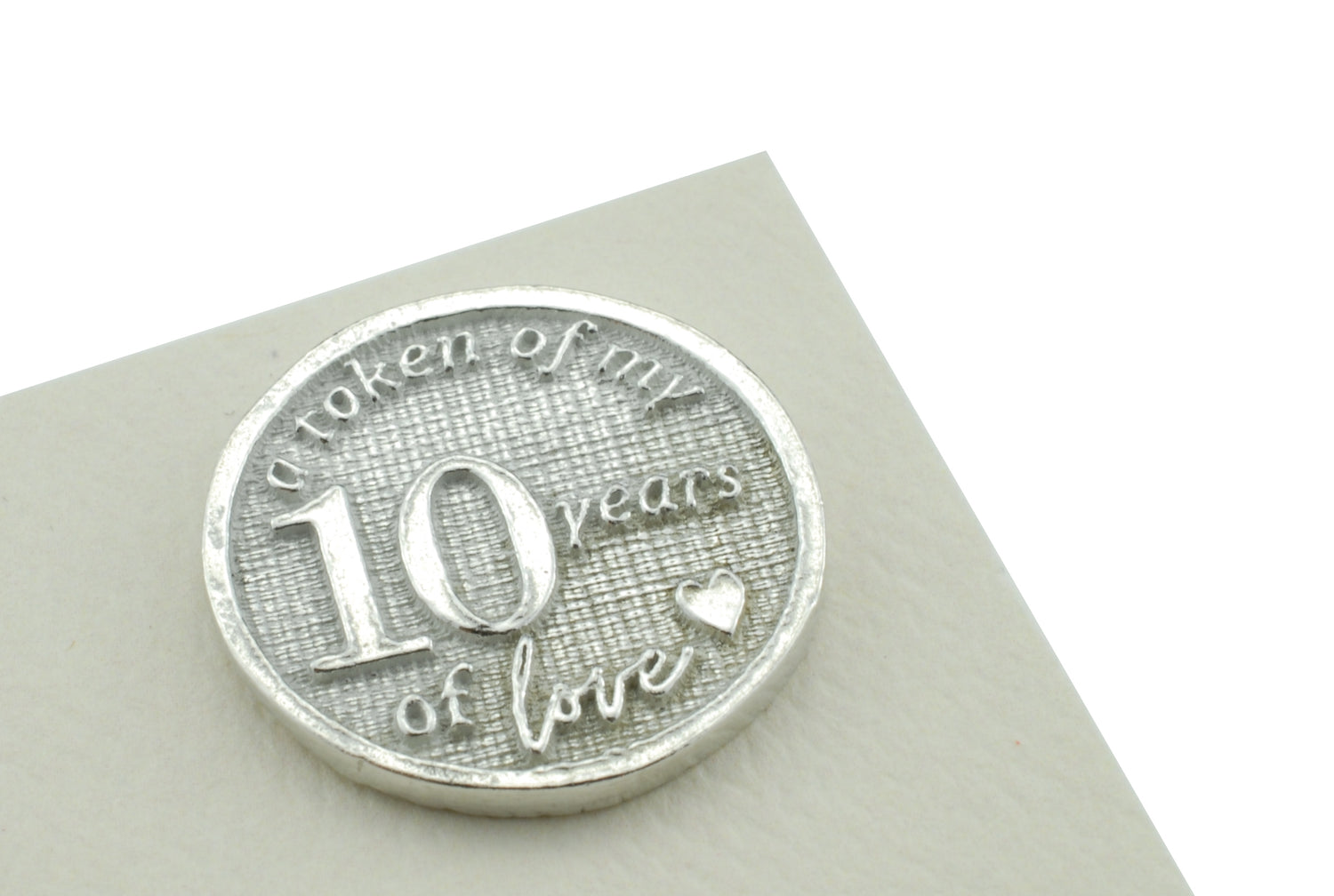 Cute 10 Year Anniversary Card, Sunset Bears – With a Metal 10th Anniversary Love Token Gift