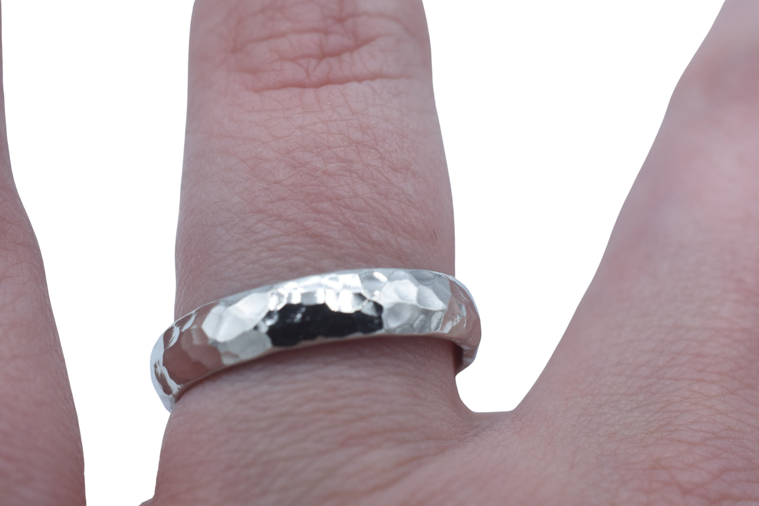 Ladies Beaten Tin Ring