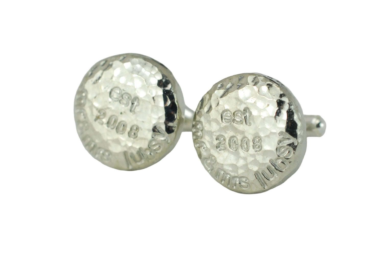 Mr & Mrs EST Circle Beaten Cufflinks