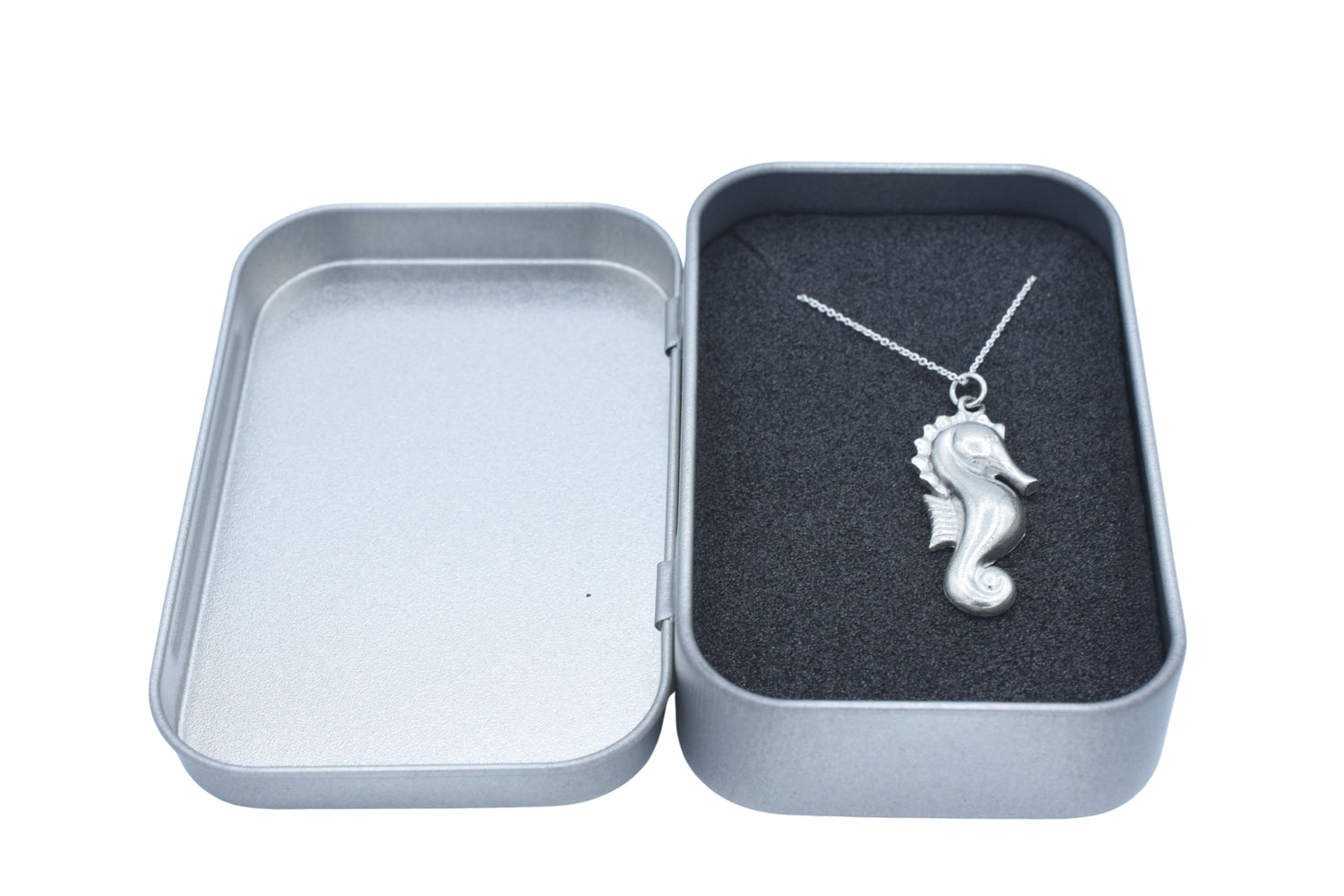 Seahorse Tin Pendant Necklace