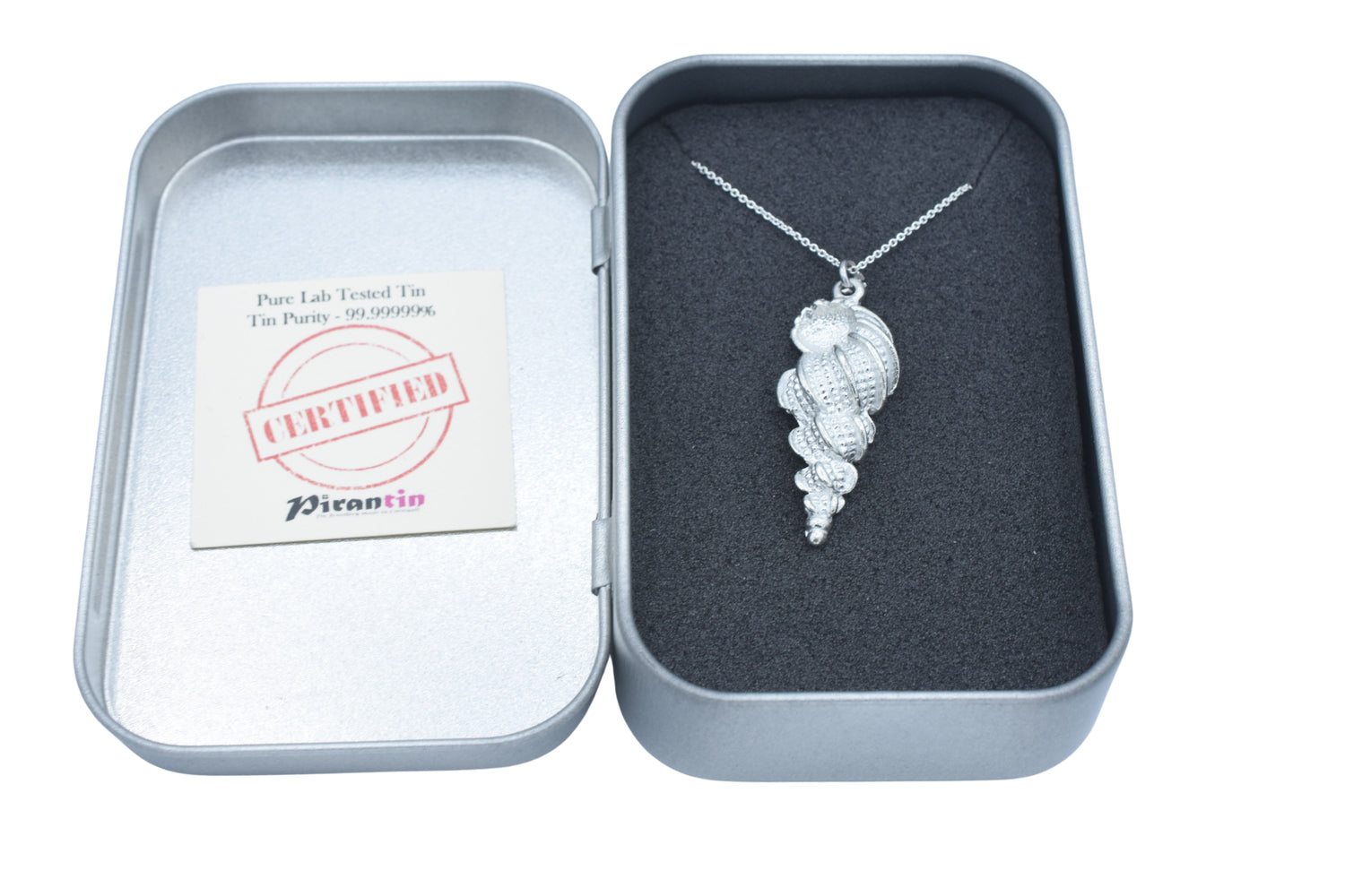 Seashell Tin Pendant Necklace