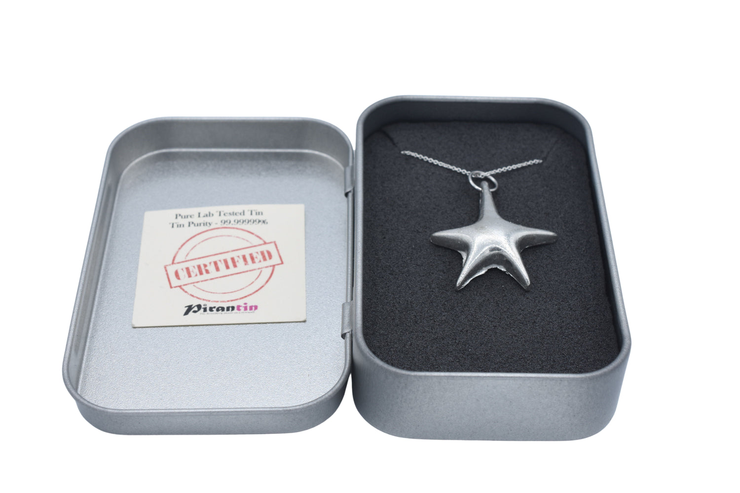 Starfish Tin Pendant Necklace