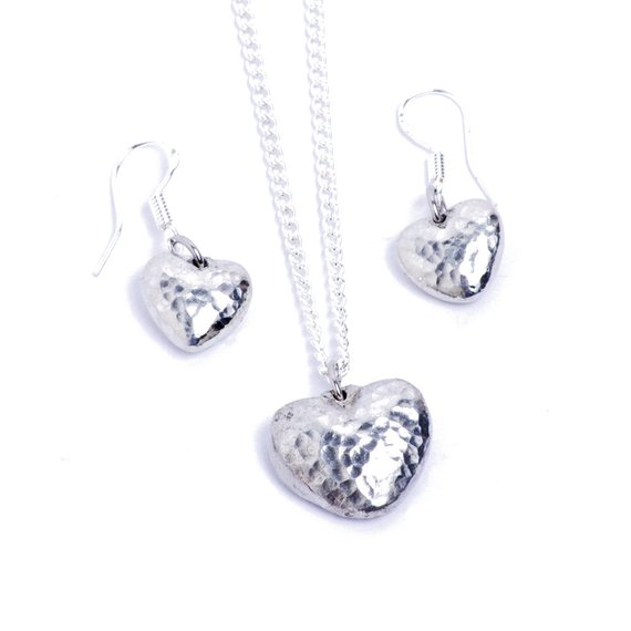 Tin Beaten Heart Matching Set