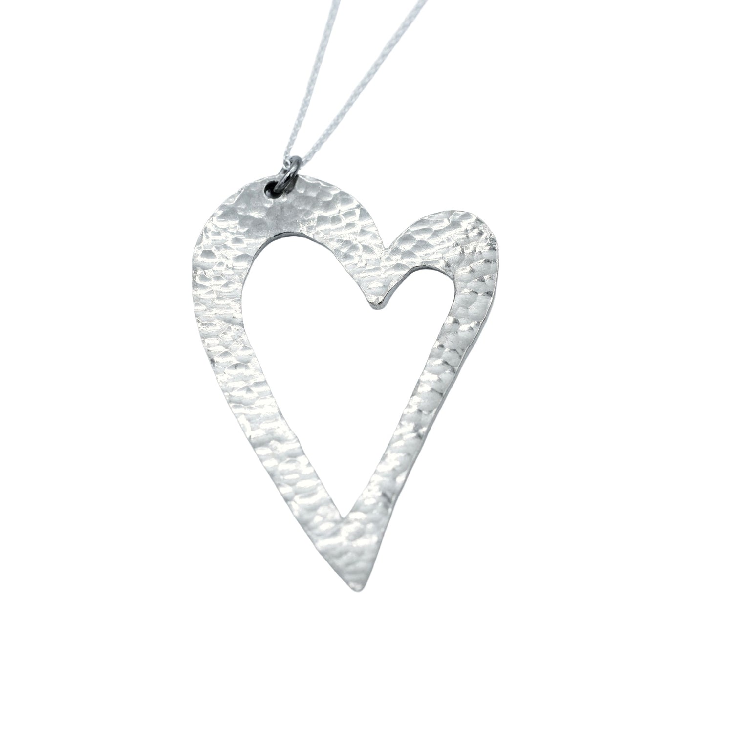 Tin Beaten Open Off Shape Necklace