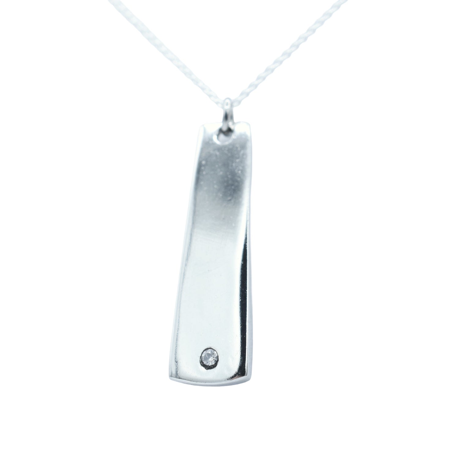 Tin Diamond Drop Pendant