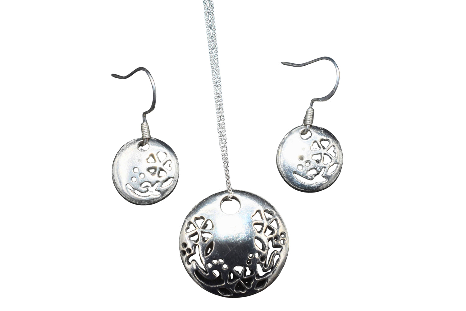 Tin Circular Flower Disc Set - 10th Wedding Anniversary Jewellery Set