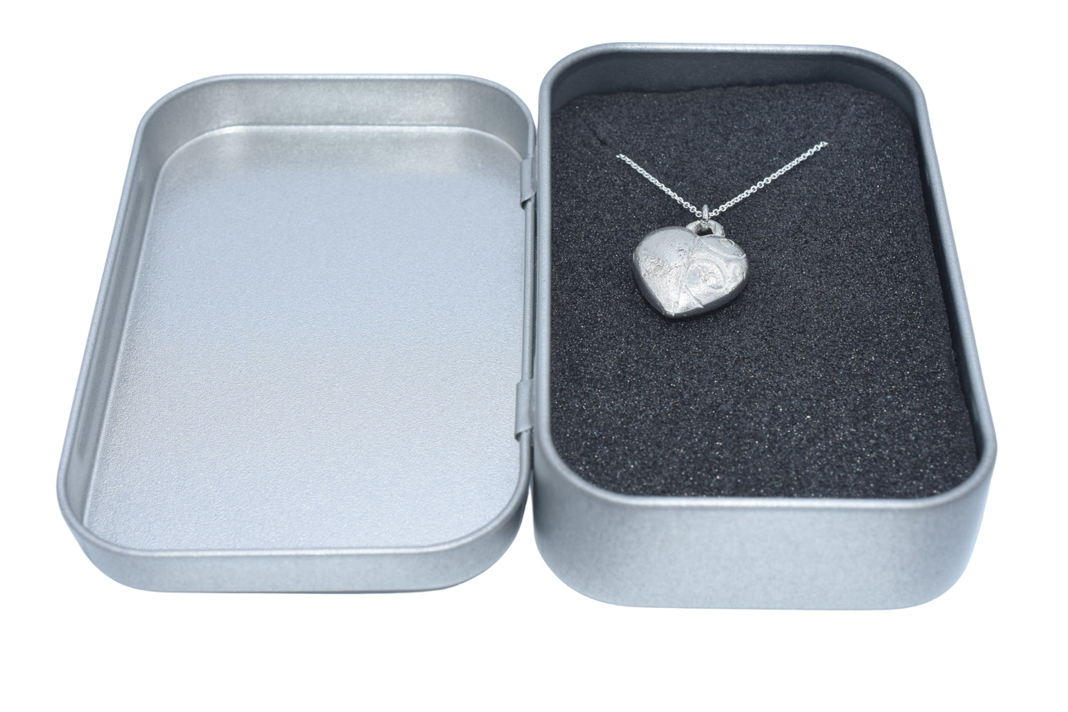 Tin Heart Pendant Necklace