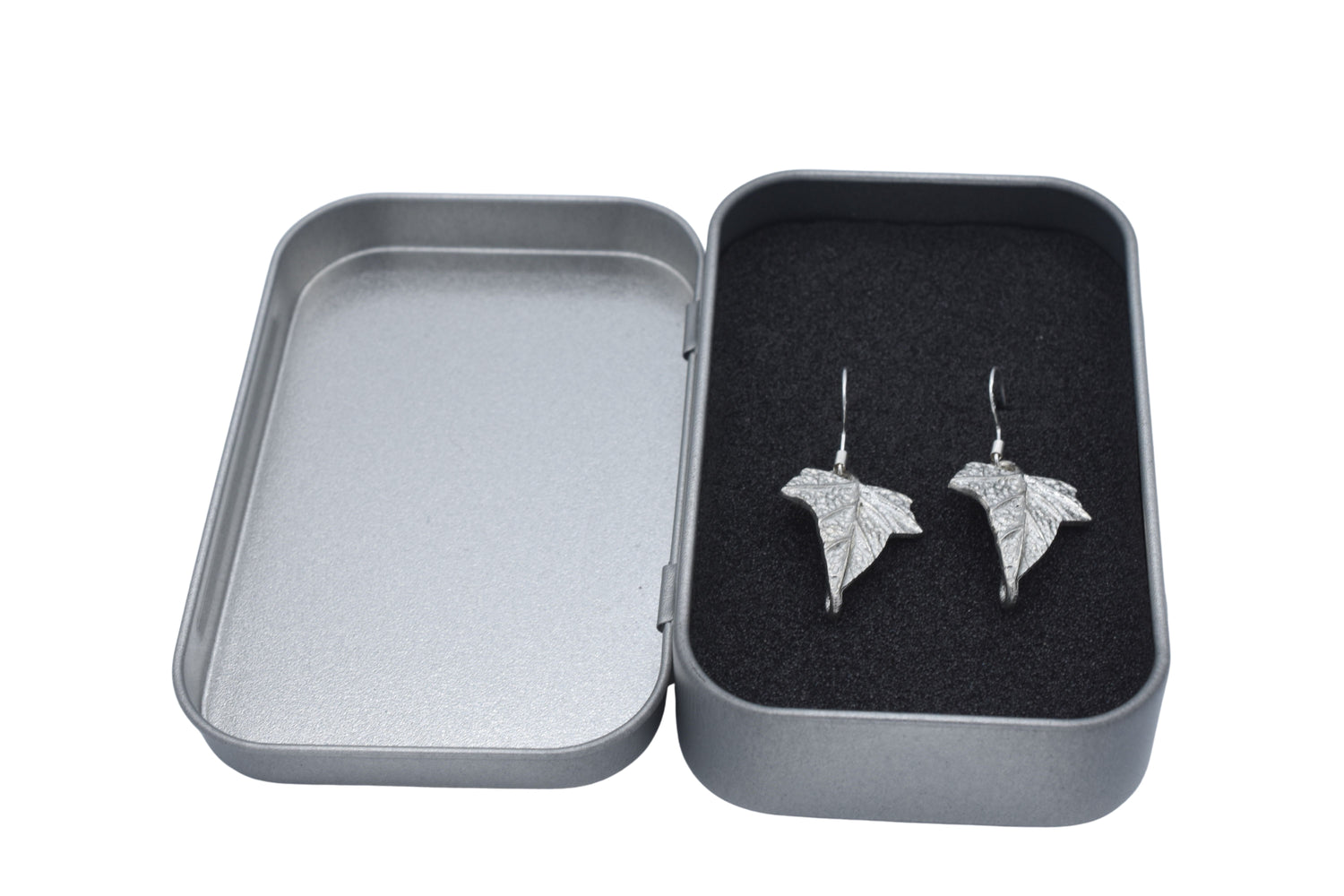 Tin Ivy Leaf Earrings - Tenth Wedding Anniversary earrings for her