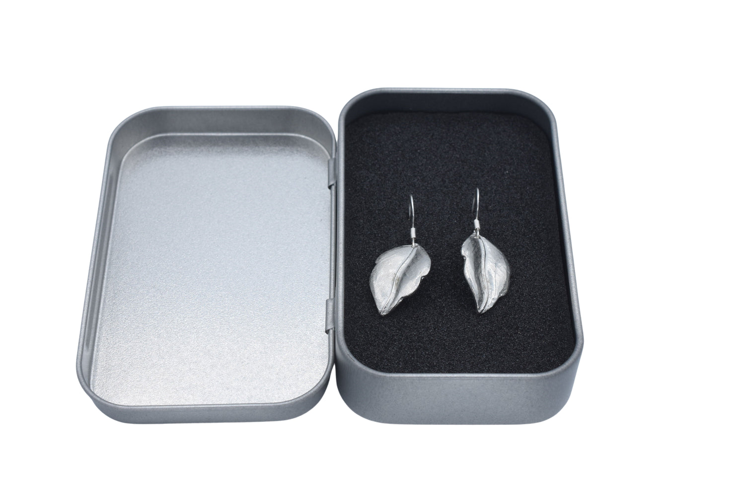 Tin Leaf Earrings - Nature themed 10th Wedding Anniversary Gift