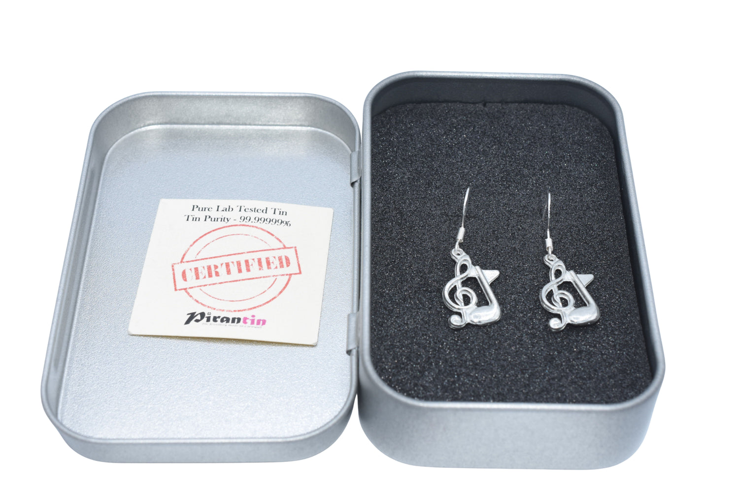 Tin Music Note Earrings