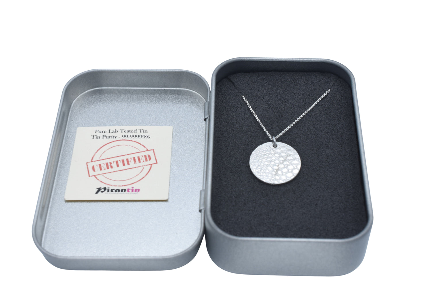 Tin Pattern Coin Pendant Necklace
