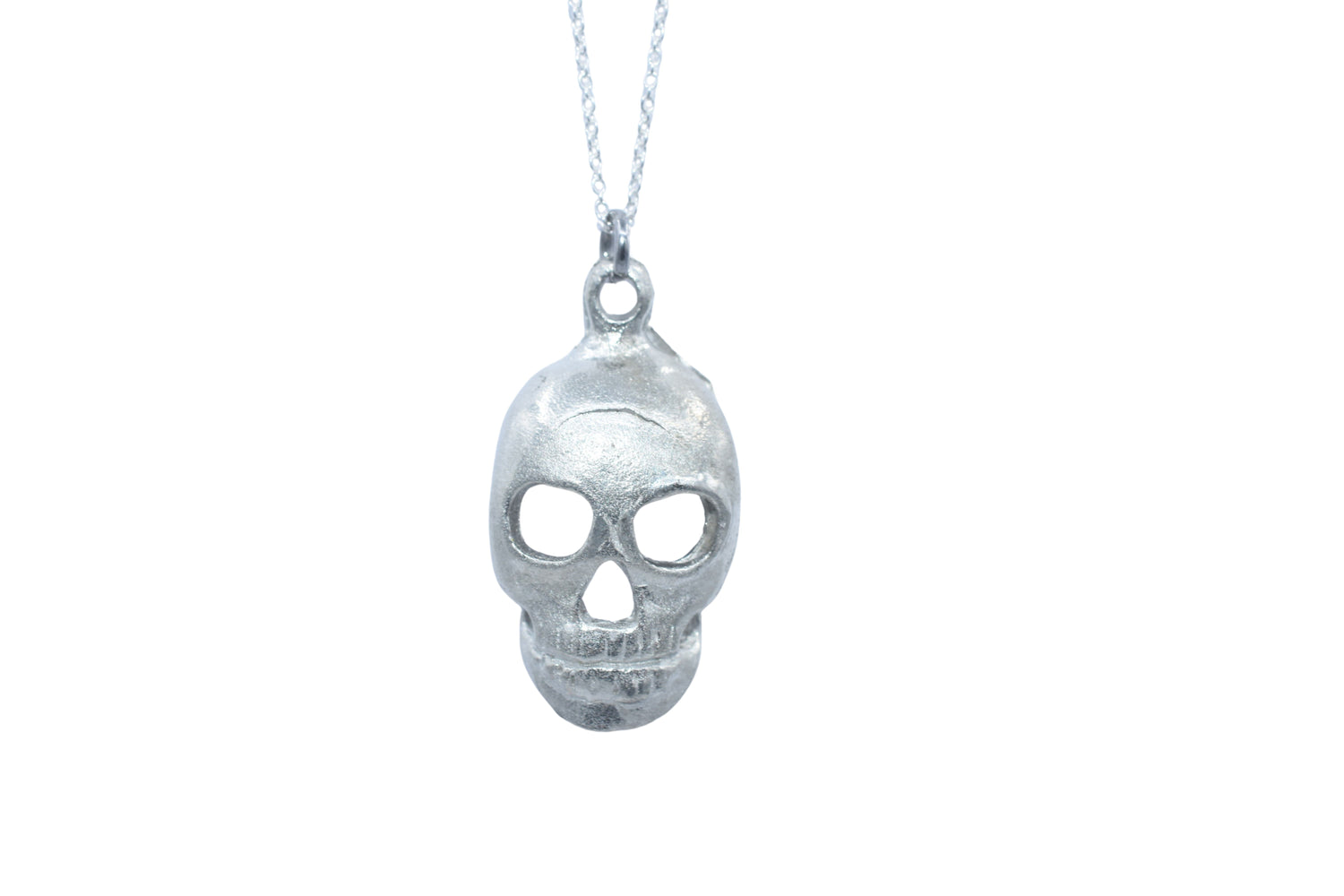 Tin Skull Pendant Necklace