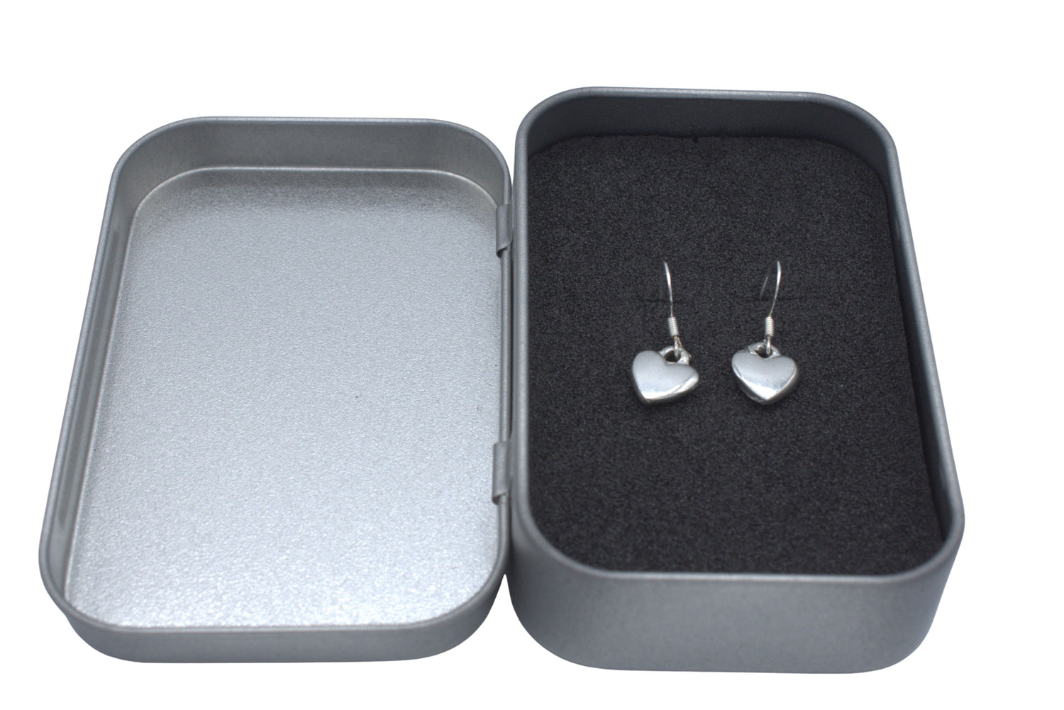 Tin Smooth Heart Earrings