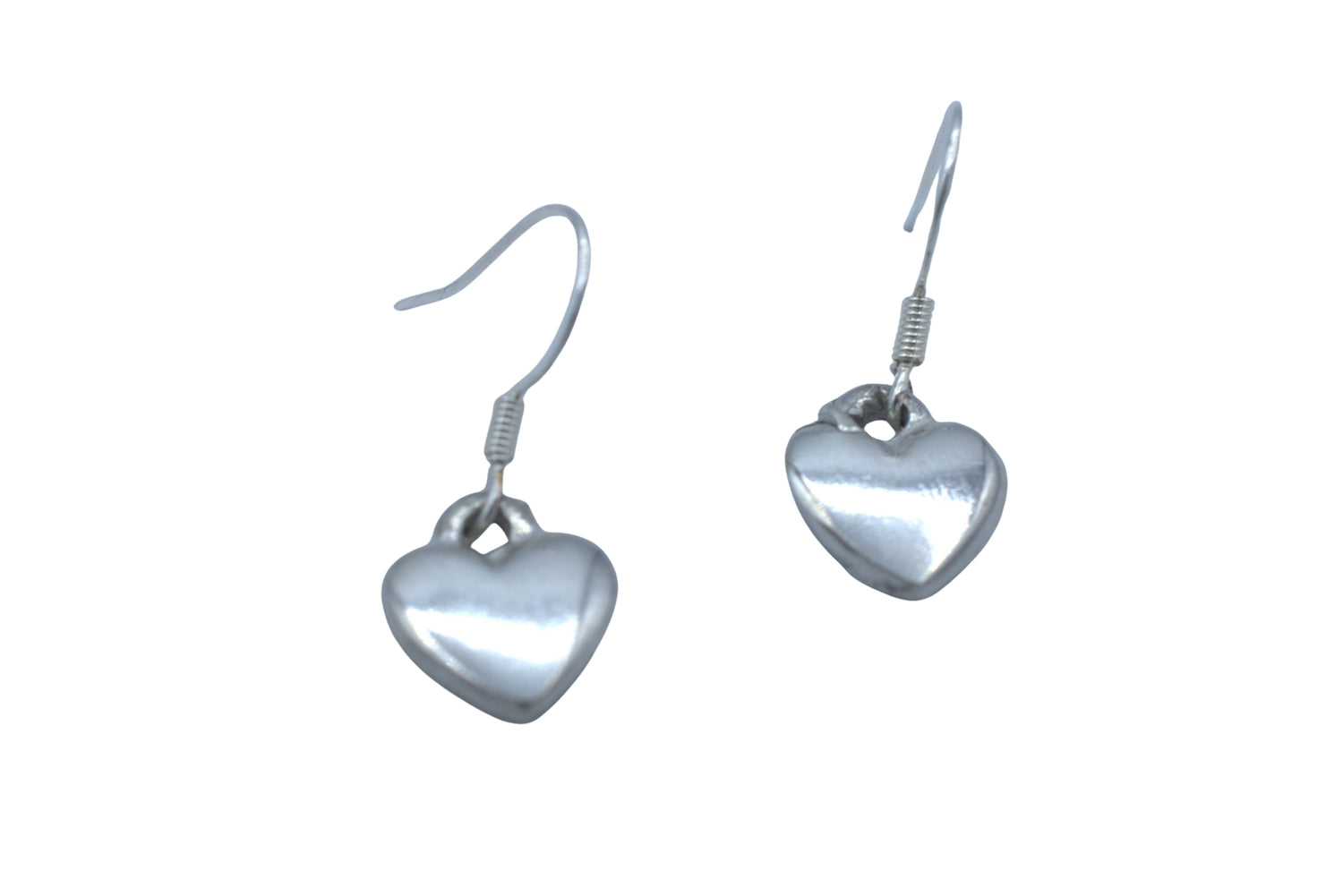 Tin Smooth Heart Earrings