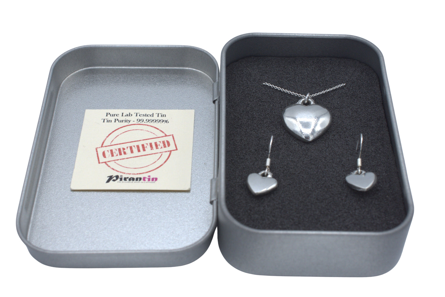 Tin Smooth Heart Matching Set