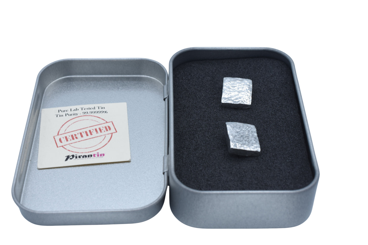 Tin Square Beaten Cufflinks