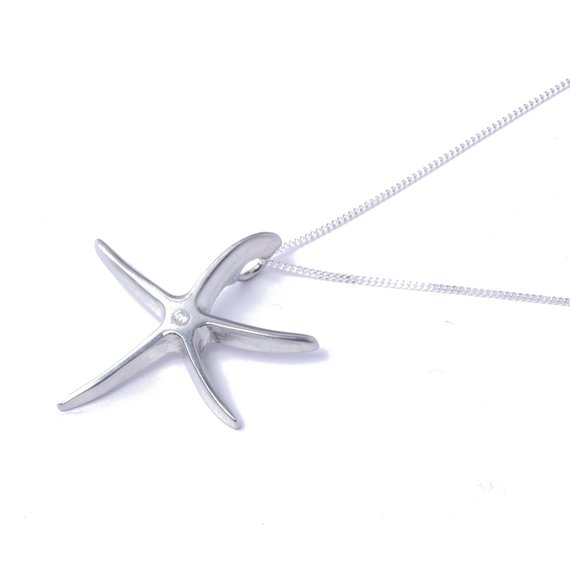 Tin Starfish Diamond Necklace
