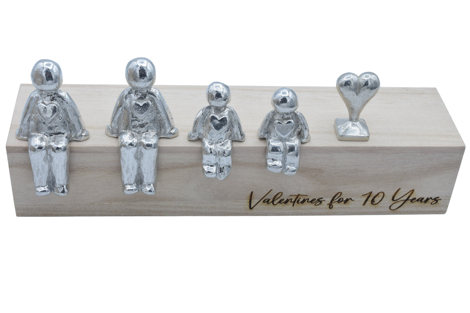 Valentines for 10 Years - Tin Sculpture Figurines 10th Anniversary Decoration