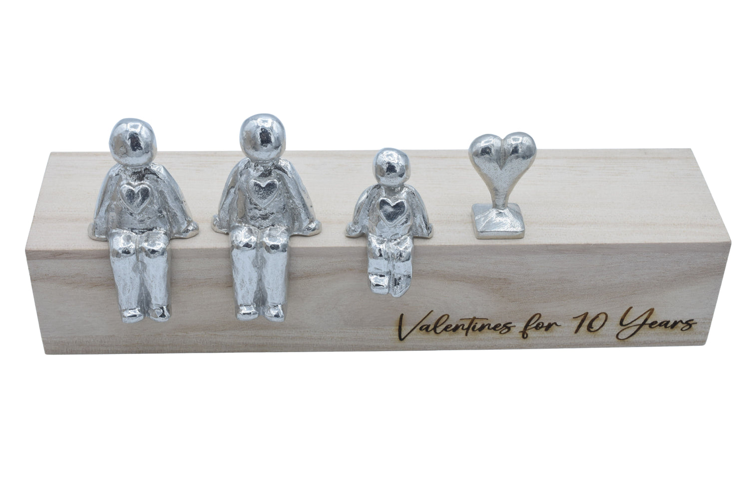 Valentines for 10 Years - Tin Sculpture Figurines 10th Anniversary Decoration