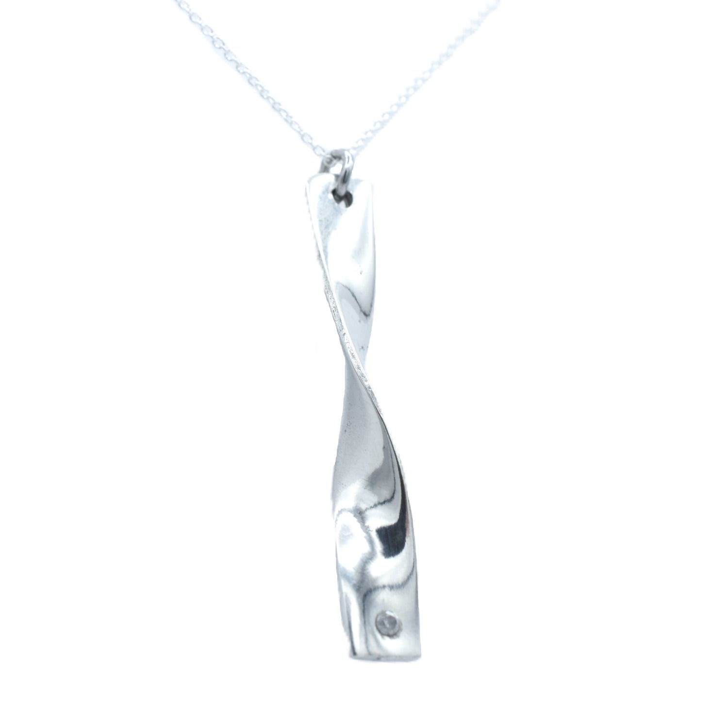 Tin Twist with Diamond Necklace