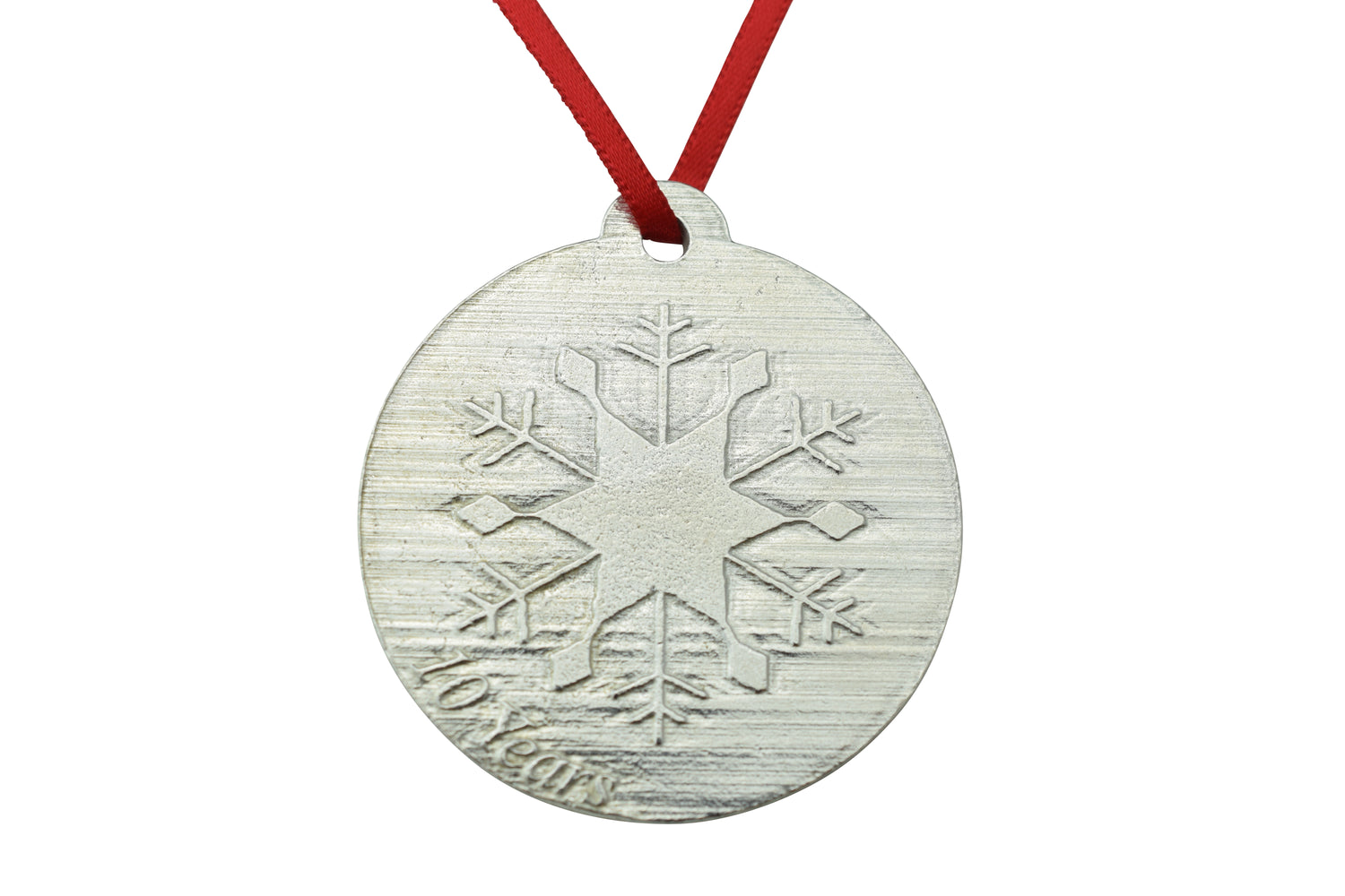 10 Year Anniversary - Tin Christmas Snowflake Metal Decoration