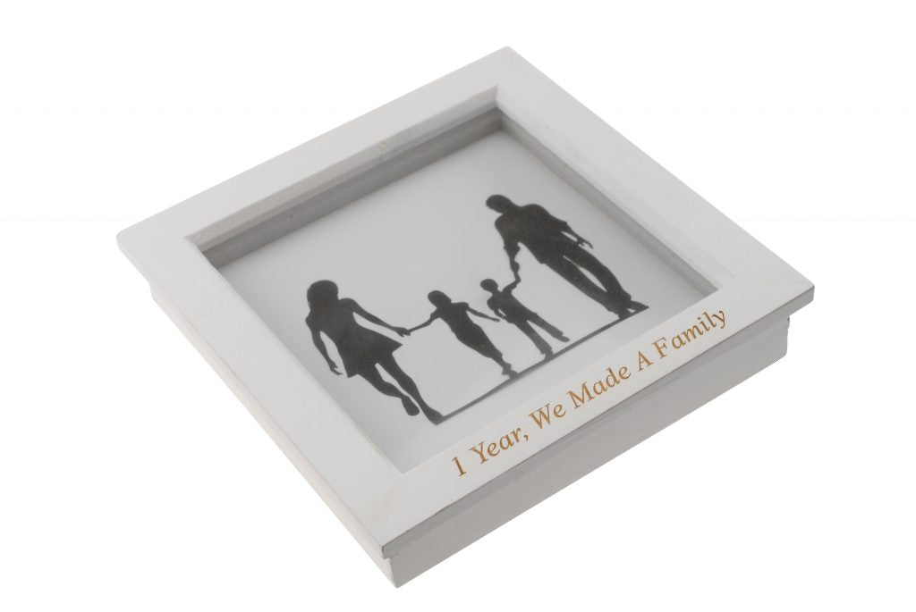 1 Year We Made A Family White Wooden Frame