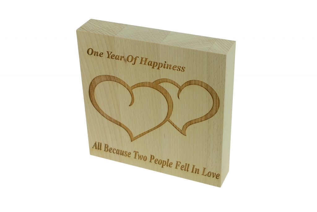 1 Year of Happiness Beech Block