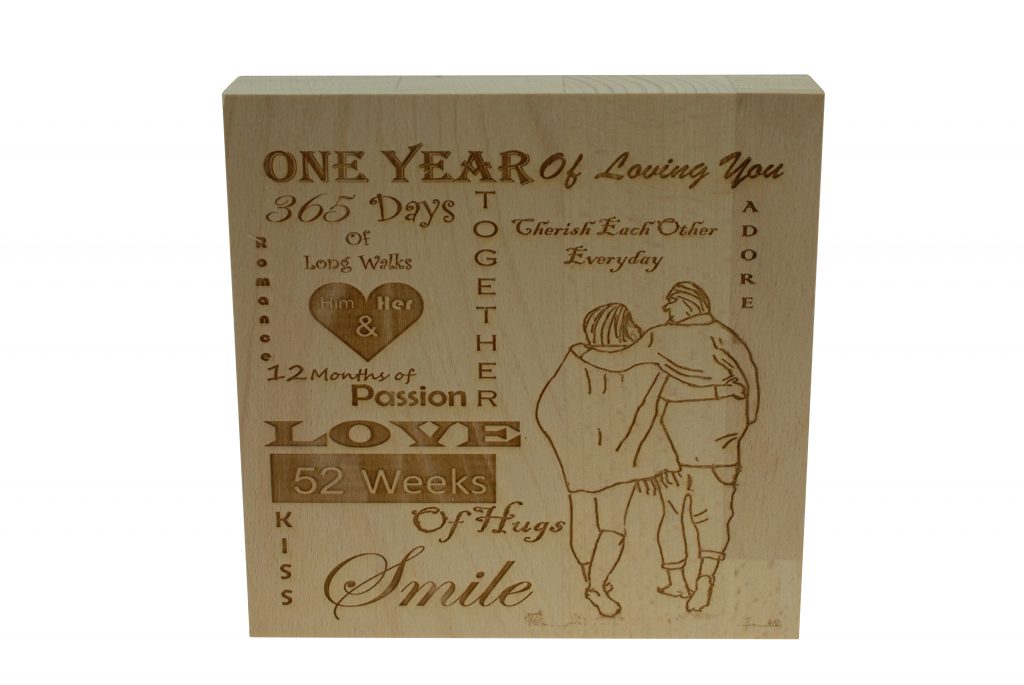 1 Year of Loving You Wooden Block