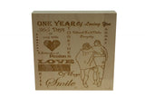 1 Year of Loving You Wooden Block