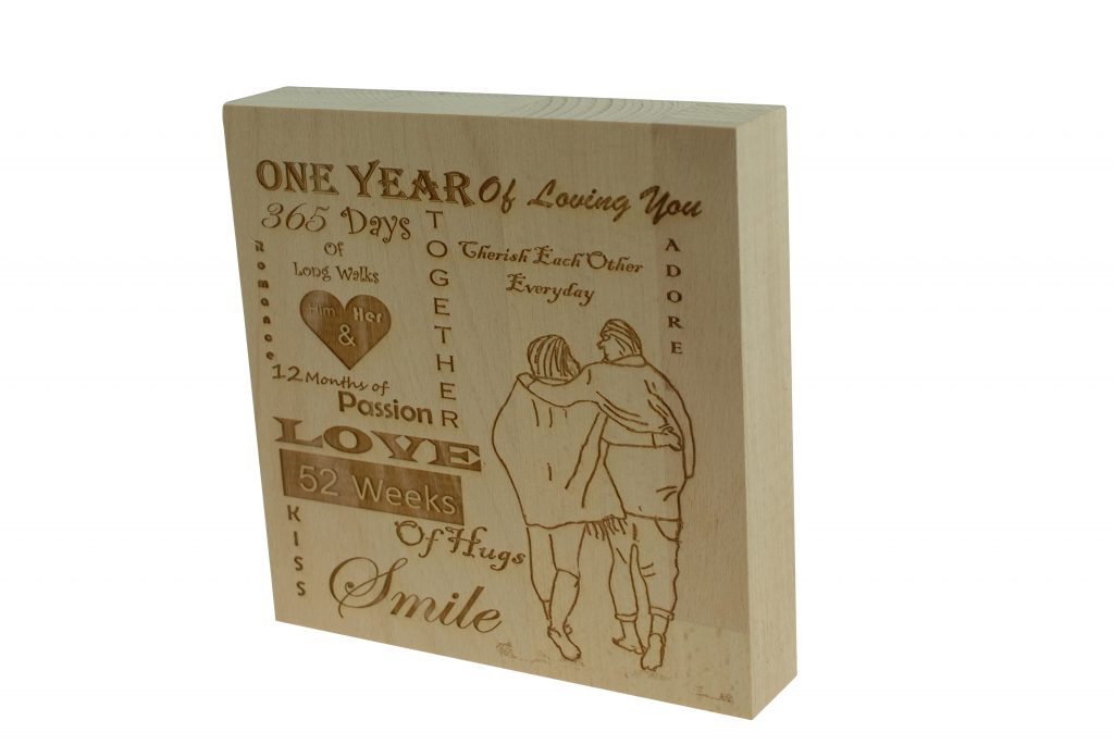 1 Year of Loving You Wooden Block