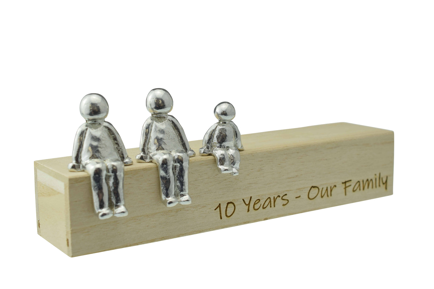 10 Years Our Family - Tin Sculpture Figurines 10th Anniversary Decoration