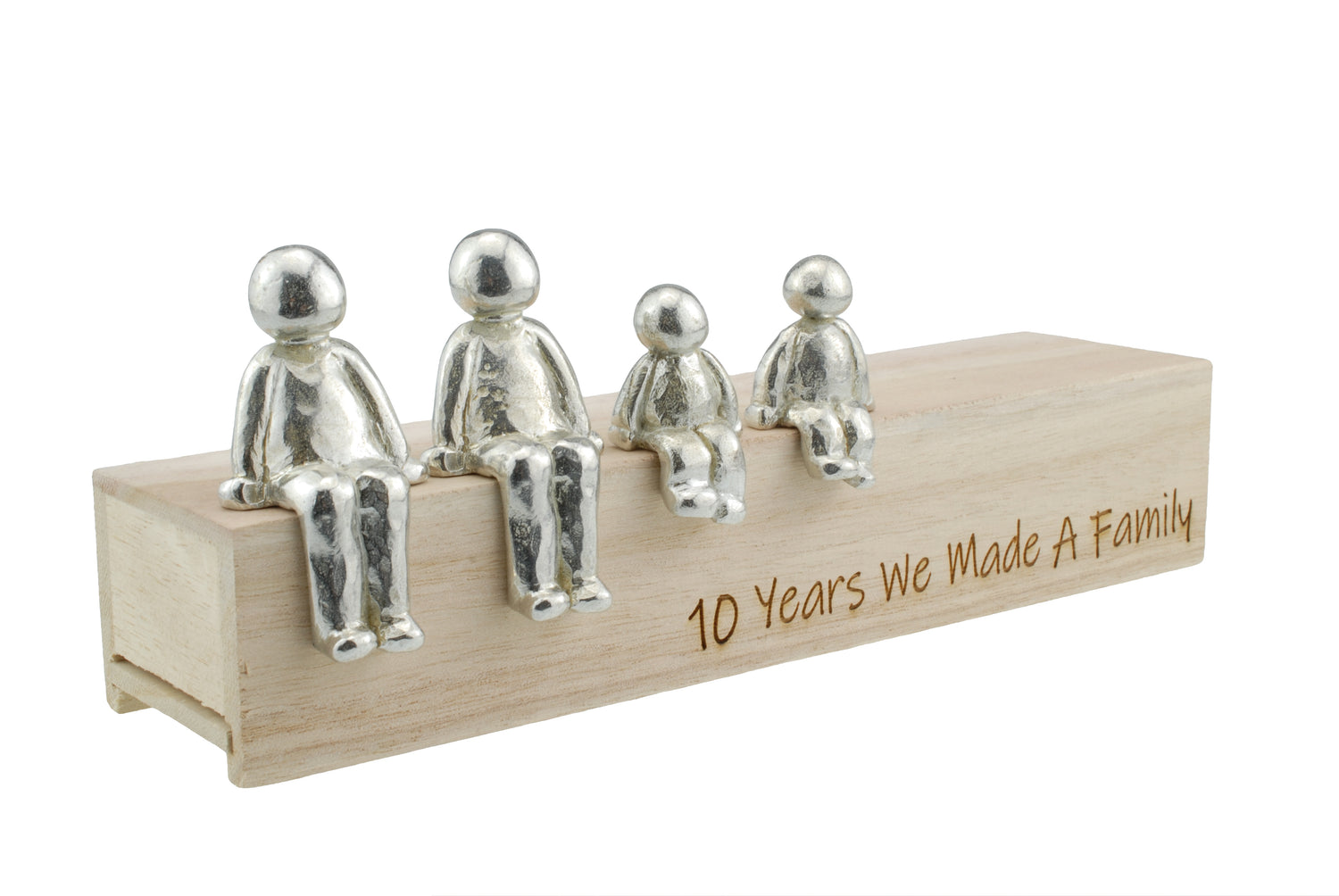 10 Years We Made a Family Anniversary - Tin Sculpture Figurines